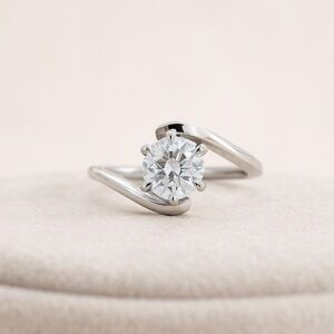 Moissanite Ring 1.5ct Round D VVS1 Solitaire Engagement Style